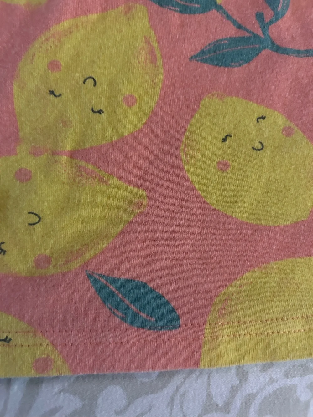 Carter's Pink and Yellow Lemon Print Two-Piece Pajama Set